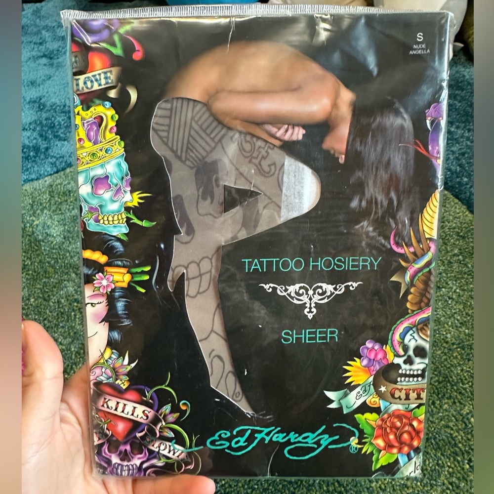 Ed Hardy Tattoo Hosiery Tights Size S